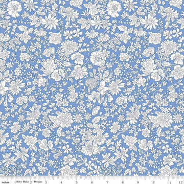 1 Yard 27" End of Bolt - SALE Liberty Wide-Width Emily Blossom Marine Blue A WIDEBACK 0166W7410A - Riley Blake - 108" Quilting Cotton Fabric