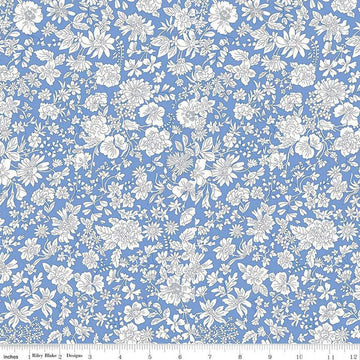 1 Yard 27" End of Bolt - SALE Liberty Wide-Width Emily Blossom Marine Blue A WIDEBACK 0166W7410A - Riley Blake - 108" Quilting Cotton Fabric