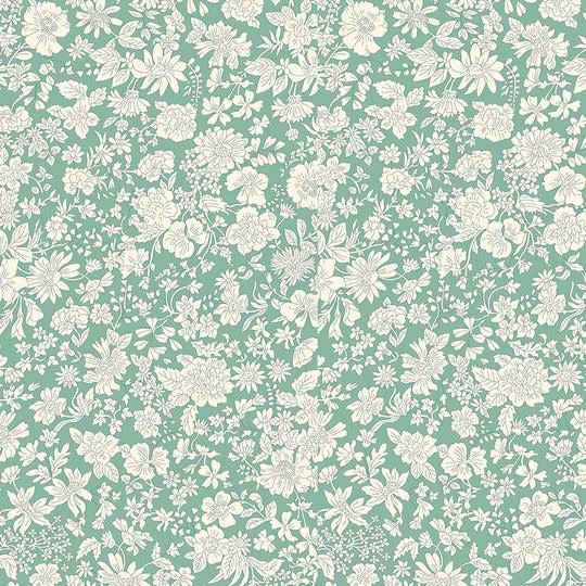 3 yard cut - Liberty Wide-Width Emily Blossom Olive Leaf A WIDE BACK 0166W7412A - Riley Blake - 107/108" Wide - Quilting Cotton Fabric