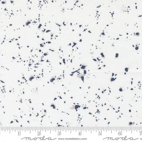 Image of the For My Boys Henry Splatter Cream quilting cotton fabric by Amy Schelle for Moda Fabrics. Features paint splatter on a white background. Cute Little Fabric Shop.
