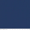 Image of the American Jane Pindots Navy quilting cotton fabric by American Jane for Riley Blake Designs. Features tiny dots on a blue background. Cute Little Fabric Shop