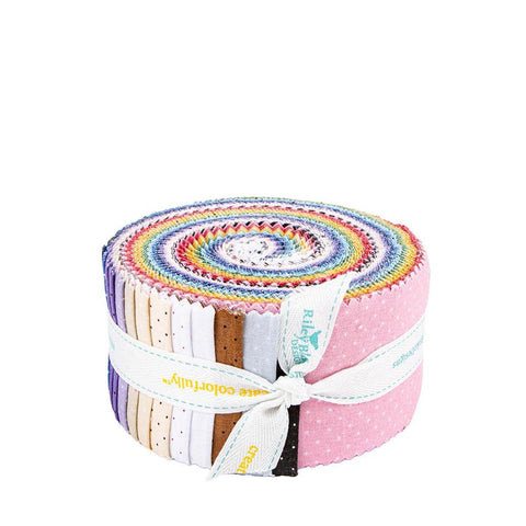 SALE American Jane Pindots 2.5 Inch Rolie Polie Jelly Roll 40 pieces - Riley Blake Designs - Precut Pre cut Bundle - Quilting Cotton Fabric