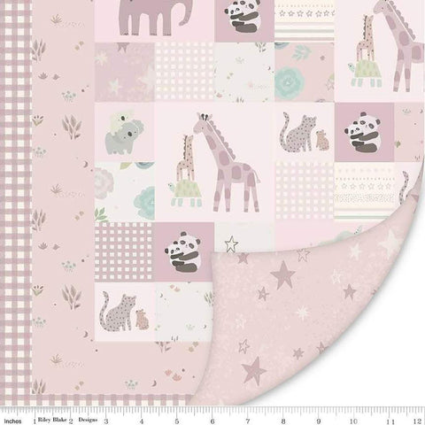 SALE Double Lush Velvet Pink Safari LV16567 Stargazing - Riley Blake Designs - Double Sided Plush - No Fray Edge
