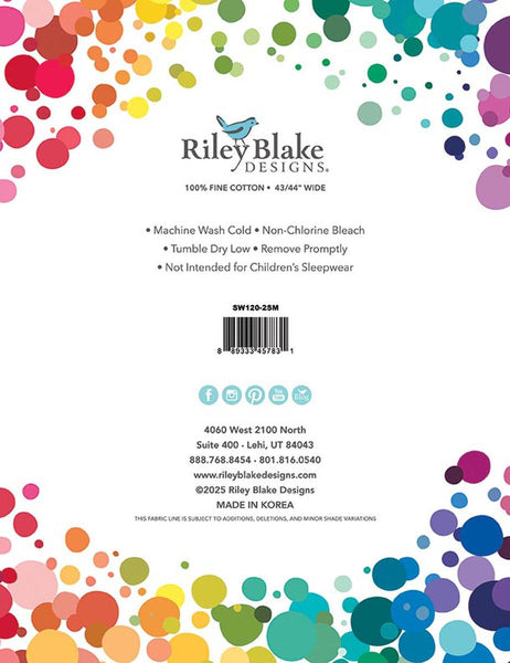 SALE Confetti Cotton™ Swatch Card Small SW120-2SM - Riley Blake Designs - Swatches of 300 Confetti Cotton™ Solids - 8 1/2" x 11"