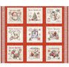 Holly Jolly Christmas Ephemera Blocks 31159 Red R - QT Fabrics - Winter Holiday Season Santa - Quilting Cotton Fabric