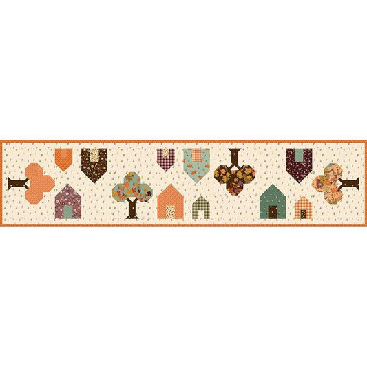 DEAL Shades of Autumn Runner Quilt PATTERN P157 - Sandy Gervais - Riley Blake Designs- INSTRUCTIONS Only - Pieced Trees Houses