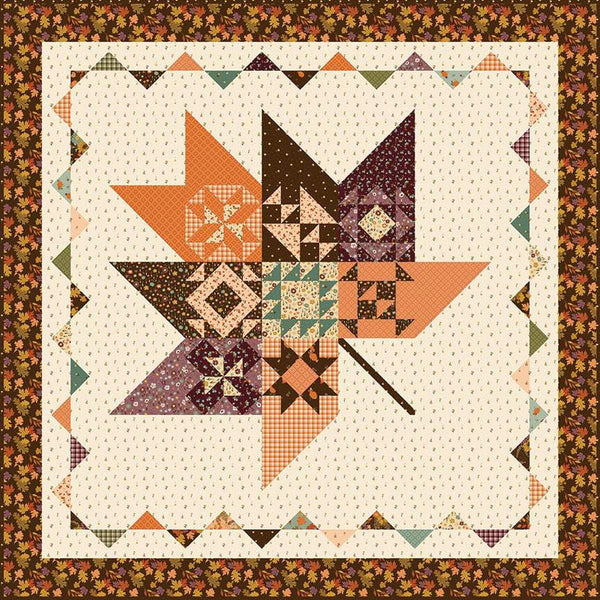 Pressed Leaves Quilt PATTERN P157 by Sandy Gervais - Riley Blake Designs- INSTRUCTIONS Only - Pieced Sampler Blocks Leaf