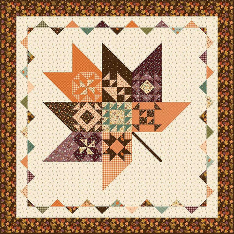 Pressed Leaves Quilt PATTERN P157 by Sandy Gervais - Riley Blake Designs- INSTRUCTIONS Only - Pieced Sampler Blocks Leaf