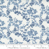 Image of the Nantucket Summer Surfside Cream Blue quilting cotton fabric by Camille Roskelley for Moda Fabrics. Features flowers on a blue background. Cute Little Fabric Shop