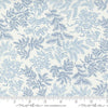 Image of the Nantucket Summer Dots Cream Blue quilting cotton fabric by Camille Roskelley for Moda Fabrics. Features flowers on a blue background. Cute Little Fabric Shop