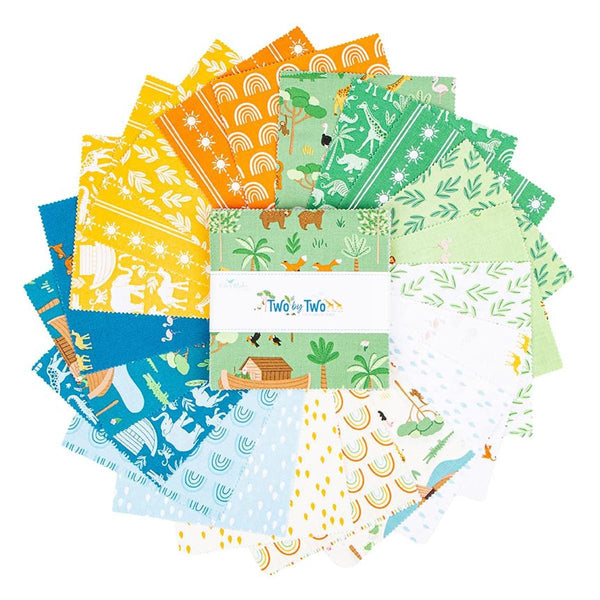 SALE Two by Two 5" Stacker Bundle - Riley Blake Designs - 42 piece Precut Pre cut - Animals Biblical - Quilting Cotton Fabric