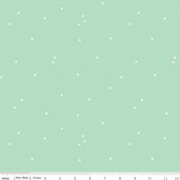 1 yard 14" End of Bolt - Dainty Daisy WIDEBACK WB665 Mint - Riley Blake Designs - 108" - Basic Dots - Quilting Cotton Fabric