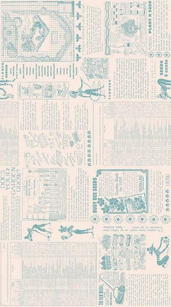 3 yard cut - SALE Flower Patch Farmers Almanac WIDE BACK WB13601 Raindrop - Riley Blake - 107/108" Wide - Quilting Cotton