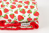 SALE Strawberry Fields Baby Minky Blanket - MB6010 - Riley Blake Designs - Fruit Strawberries Floral - Prepackaged Dreamy Baby Minky Blanket