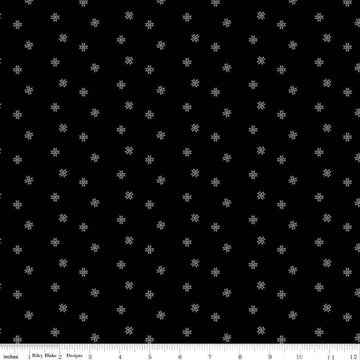 Image of Blackout Ohio Star Black by The RBD Designers for Riley Blake Designs. Features stars on a black background. Cute Little Fabric Shop