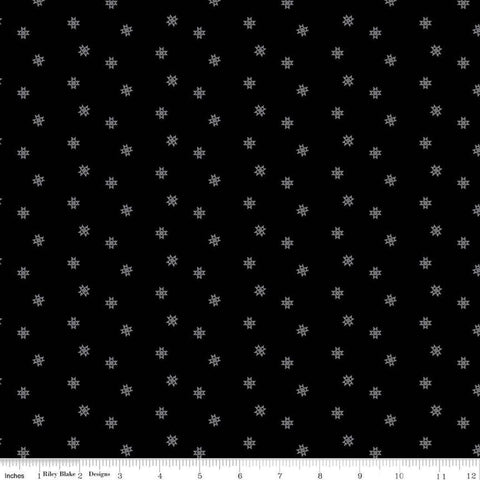 Image of Blackout Ohio Star Black by The RBD Designers for Riley Blake Designs. Features stars on a black background. Cute Little Fabric Shop
