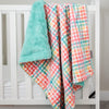 SALE Gingham Cottage Multi Baby Minky Blanket - MB6009 - Riley Blake Designs - Check Plaid - Prepackaged Dreamy Baby Minky Blanket