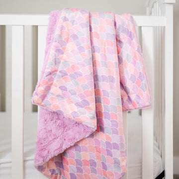 SALE Blushing Mermaid Baby Minky Blanket - MB6007 - Riley Blake Designs - Scales Pastel - Prepackaged Dreamy Baby Minky Blanket