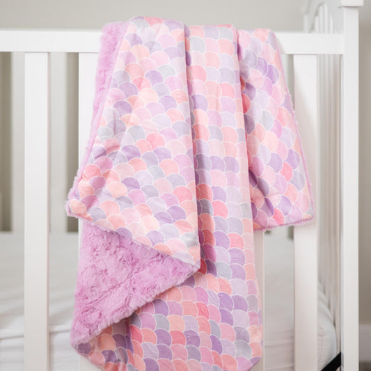 SALE Blushing Mermaid Baby Minky Blanket - MB6007 - Riley Blake Designs - Scales Pastel - Prepackaged Dreamy Baby Minky Blanket