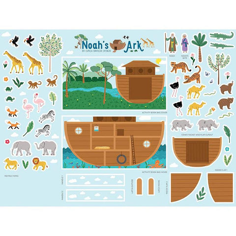 SALE Two by Two Noah's Ark Quiet Book FELT Panel FT16688 by Riley Blake - Animals Biblical - Polyester Felt Panel