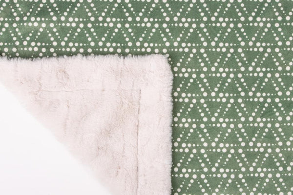 Triangle Adventure Green Baby Minky Blanket - MB6003 - Riley Blake Designs - Dots Geometric - Prepackaged Dreamy Baby Minky Blanket