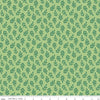 Image of the Two by Two Branchy Bliss Green quilting cotton fabric by Cayla Naylor for Riley Blake Designs. Features leaves on a green background. Cute Little Fabric Shop