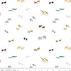 Image of the Two by Two Perfect Pairs White quilting cotton fabric by Cayla Naylor for Riley Blake Designs. Features animals on a white background. Cute Little Fabric Shop