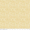 Image of Sunflower Whispers Ferns Yellow quilting cotton fabric by Lisa Audit for Riley Blake Designs. Features leaves on a yellow background. Cute Little Fabric Shop