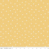 Image of Sunflower Whispers Dots Yellow quilting cotton fabric by Lisa Audit for Riley Blake Designs. Features dots on a yellow background. Cute Little Fabric Shop