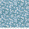 Floral Nostalgia Eleanor Grace quilting cotton fabric by Liberty Fabrics for Riley Blake Designs. Features flowers on a blue background. Cute Little Fabric Shop