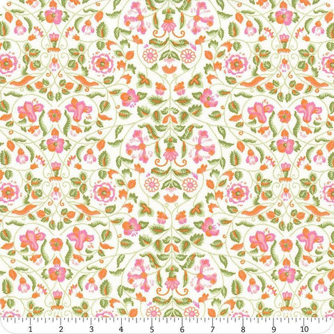 Image of Craft Garden Tapestry Trail quilting cotton fabric by Liberty Fabrics for Riley Blake Designs. Features flowers on a cream background. Cute Little Fabric Shop