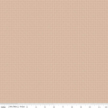 Image of Threads of Grace Criss Cross Sand quilting cotton fabric by Kassidy Grace for Riley Blake Designs. Features mosaic parquet on a beige background. Cute Little Fabric Shop