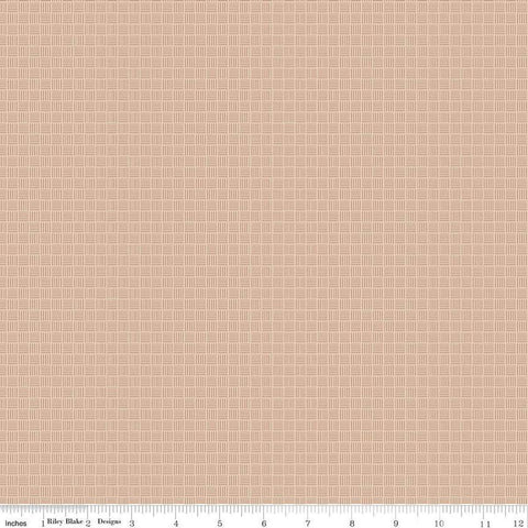 Image of Threads of Grace Criss Cross Sand quilting cotton fabric by Kassidy Grace for Riley Blake Designs. Features mosaic parquet on a beige background. Cute Little Fabric Shop