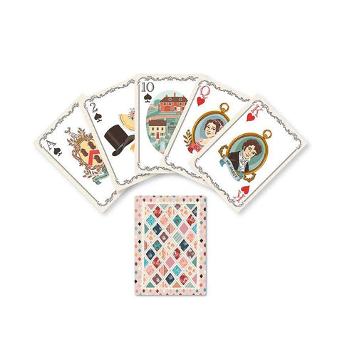 SALE Jane Austen Playing Cards ST-42316 - Riley Blake Designs - Illustrations - Bridge Size - 2 1/4" x 3 1/2" - 52 Cards - Licensed Product