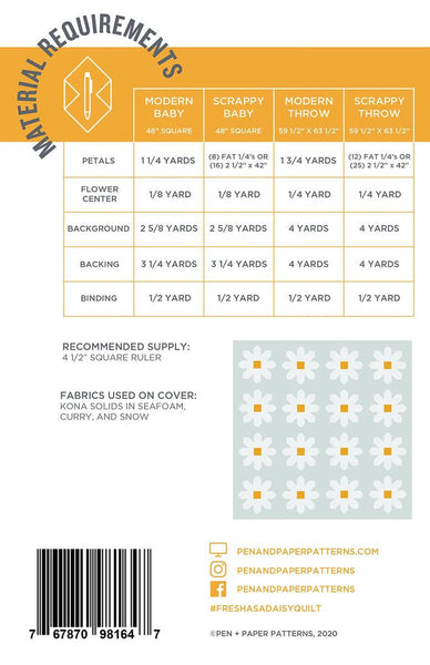 SALE Fresh as a Daisy Quilt PATTERN P176 by Pen + Paper Patterns - Riley Blake - Instructions Only - Many Sizes Precut Friendly