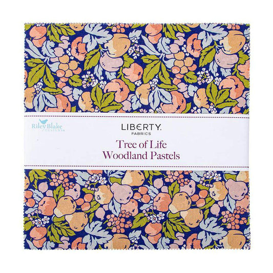 SALE Tree of Life Woodland Pastels Layer Cake 10" Stacker Bundle - Riley Blake - 42-Piece Precut  - Liberty Fabrics Quilting Cotton Fabric