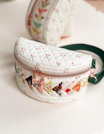 Minki Kim Flying Geese Belt Bag Project Quilt PATTERN P178 - Riley Blake Designs - INSTRUCTIONS Only - Zippered Bag