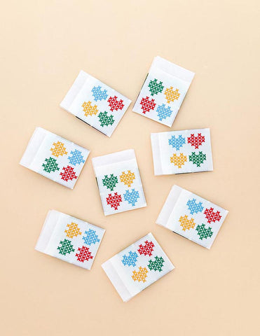 SALE HeartStitch Folded Woven Labels P178-SIWL19 - Riley Blake - Minki Kim - Durable Soft Thread - Machine Washable - Polyester - 8 Labels