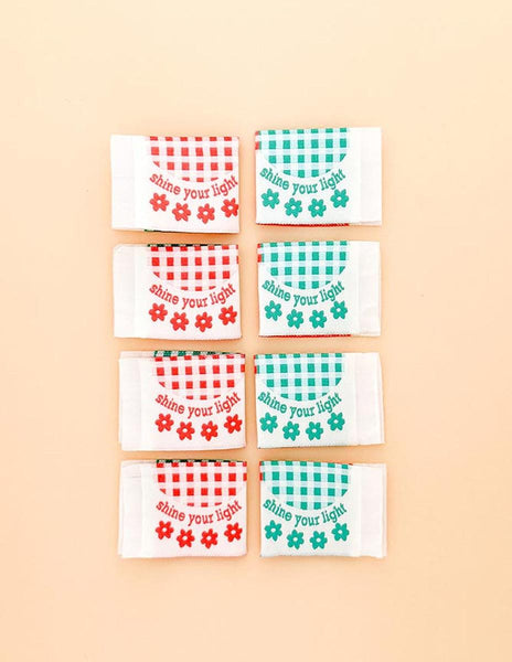 SALE Shine Your Light Folded Woven Labels P178-SIWL29 - Riley Blake - Minki Kim - Double Sided - Machine Washable - Polyester - 8 Labels