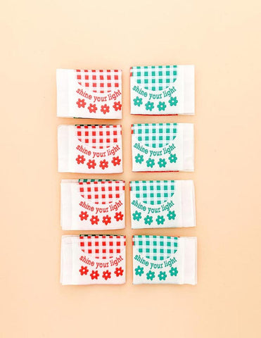 SALE Shine Your Light Folded Woven Labels P178-SIWL29 - Riley Blake - Minki Kim - Double Sided - Machine Washable - Polyester - 8 Labels