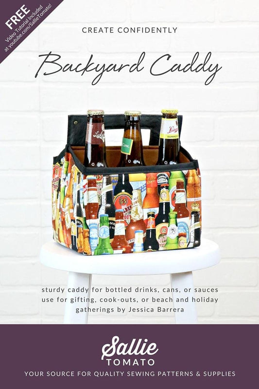 SALE Backyard Caddy Bag PATTERN P210 - Sallie Tomato Riley Blake Designs - INSTRUCTIONS Only - Bottle Holder Six Pack Sturdy - Intermediate