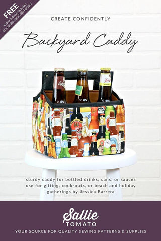 Backyard Caddy Bag PATTERN P210 by Sallie Tomato - Riley Blake Designs - INSTRUCTIONS Only - Bottle Holder Six Pack Sturdy - Intermediate