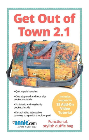 Get Out of Town 2.1 Duffle Bag Project PATTERN P253 by ByAnnie - Riley Blake Designs - INSTRUCTIONS Only - Carry On Size - Requires Kit