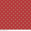 Image of Vera's Garden Blocks Red quilting cotton fabric by Vicki McCarty for Riley Blake Designs. Features squares on a red background. Cute Little Fabric Shop