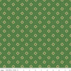Image of Vera's Garden Blocks Green quilting cotton fabric by Vicki McCarty for Riley Blake Designs. Features squares on a green background. Cute Little Fabric Shop