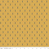 Image of Vera's Garden Dashes Gold quilting cotton fabric by Vicki McCarty for Riley Blake Designs. Features shapes on a yellow background. Cute Little Fabric Shop