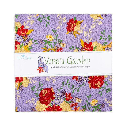 SALE Vera's Garden Layer Cake 10" Stacker - Riley Blake Designs - 42-Piece Precut - Quilting Cotton