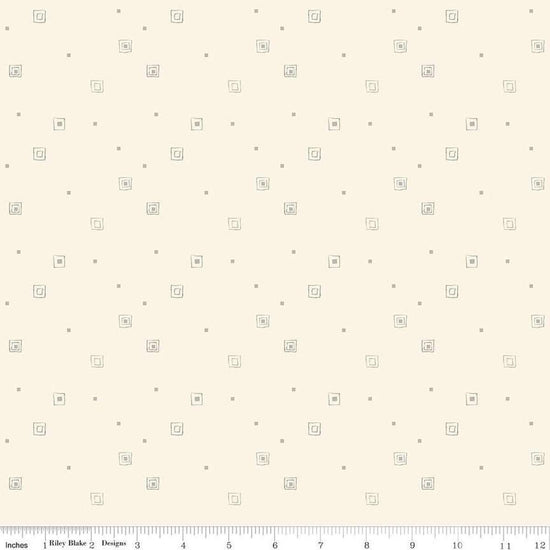 Image of Hush Hush 5 All Boxed In quilting cotton fabric by Assorted Designers for Riley Blake Designs. Features Squares on an off-white background. Cute Little Fabric Shop.