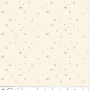 Image of Hush Hush 5 All Boxed In quilting cotton fabric by Assorted Designers for Riley Blake Designs. Features Squares on an off-white background. Cute Little Fabric Shop.