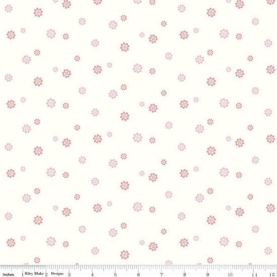 Image of Hush Hush 5 Love & Friendship quilting cotton fabric by Assorted Designers for Riley Blake Designs. Features flowers on an off-white background. Cute Little Fabric Shop.